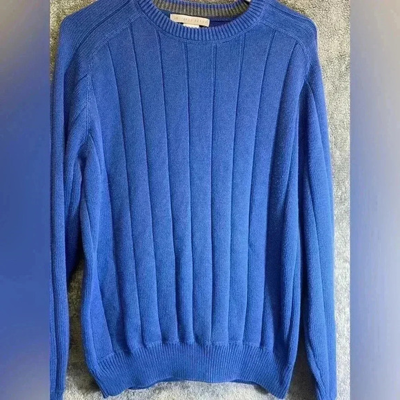 Geoffrey‎ Beene men’s blue cable knit sweater size M - Picture 4 of 7